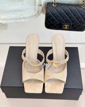 Chanel Mules Crocodile-Embossed Patent Calfskin & Metal