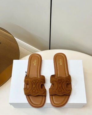 Celine Marina Triomphe Mule in Suede Calfskin