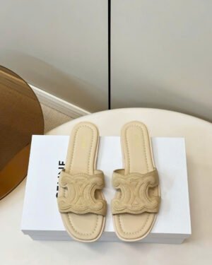 Celine Marina Triomphe Mule in Suede Calfskin