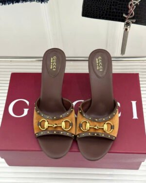 Gucci Women's Horsebit Mid-Heel Sandal