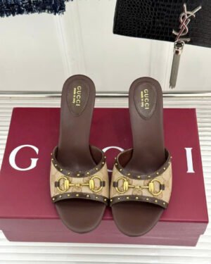 Gucci Women's Horsebit Mid-Heel Sandal